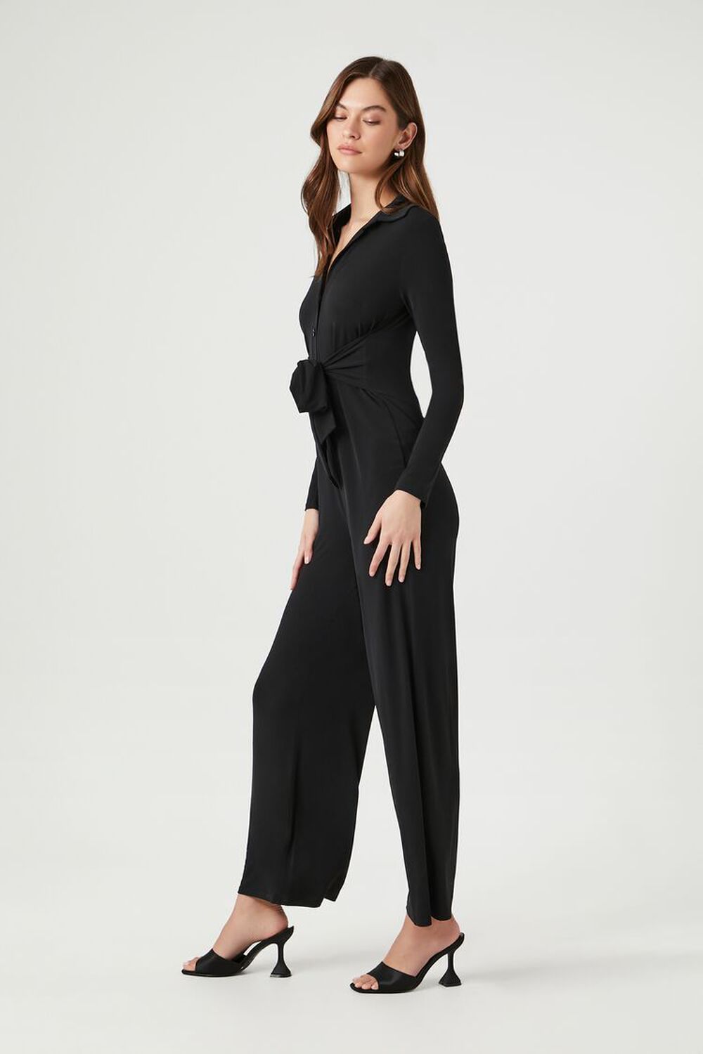 Tie-Waist Straight-Leg Jumpsuit